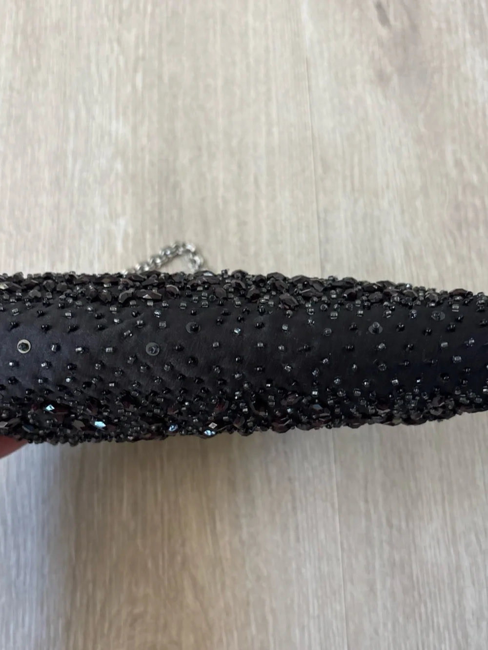 Ann Taylor Black Beaded Evening Purse